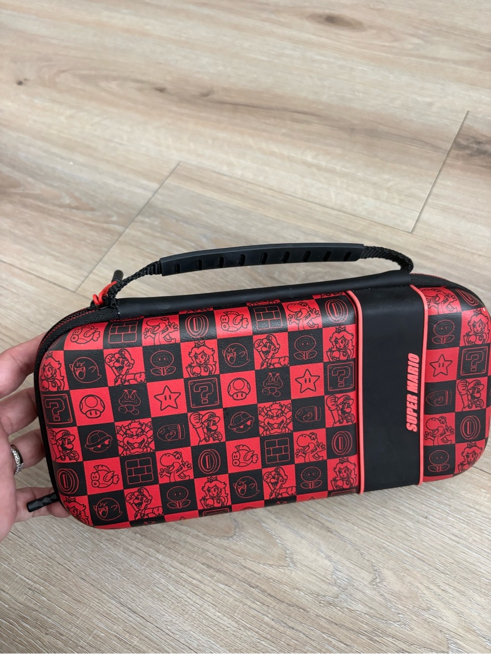 Super Mario Red & Black Travel Case for Handheld Console